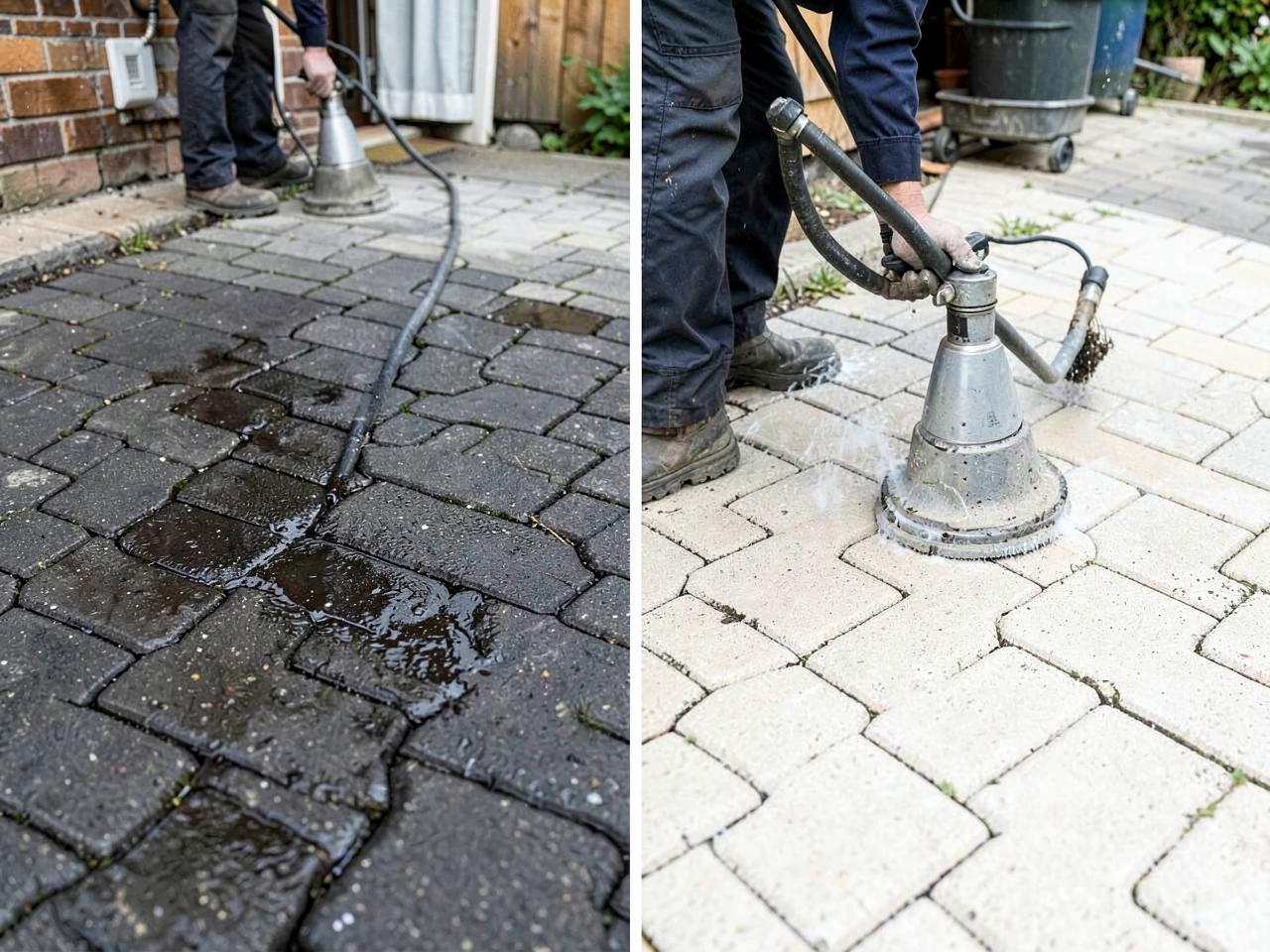 Renovace zámkové dlažby – detail povrchu